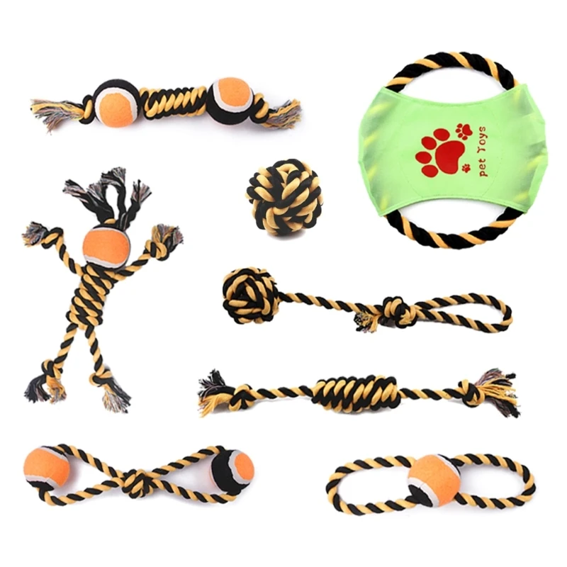 

Dog Tossing Toy Set Rope Fetching for Pet Outdoor Chew Tug Toy Tug-of-war Drop Shipping