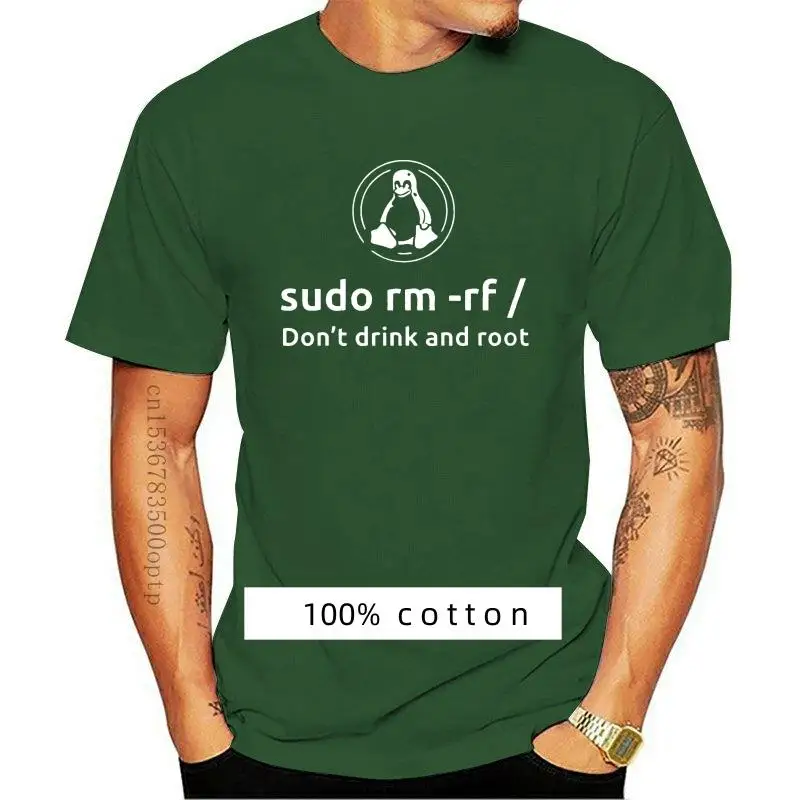 

New Programmer Linux Sudo Rm Rf T Shirt Tees Clothing Tshirt Men Black Short Sleeve Cotton Hip Hop T Shirt Print Tee Shirts 2023