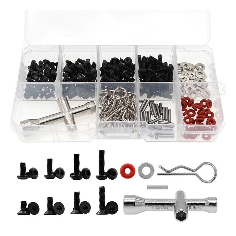

240Pcs Screws Box Set For AXIAL SCX10 Traxxas TRX4 RC4WD D90 Tamiya CFX MST HPI Kyosho HSP 1/8 1/10 1/12 RC Car Parts