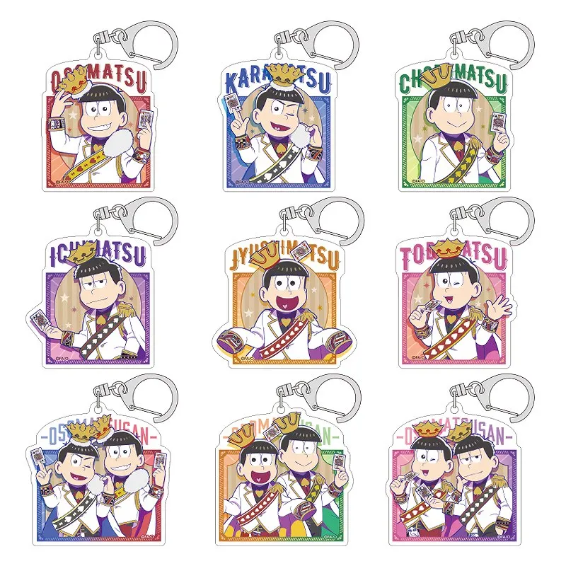 

Anime Mr Osomatsu San Choromatsu Todomatsu Karamatsu Jyushimatsu Ichimatsu Acrylic Keyring Pendant Keychain Doll for Gift