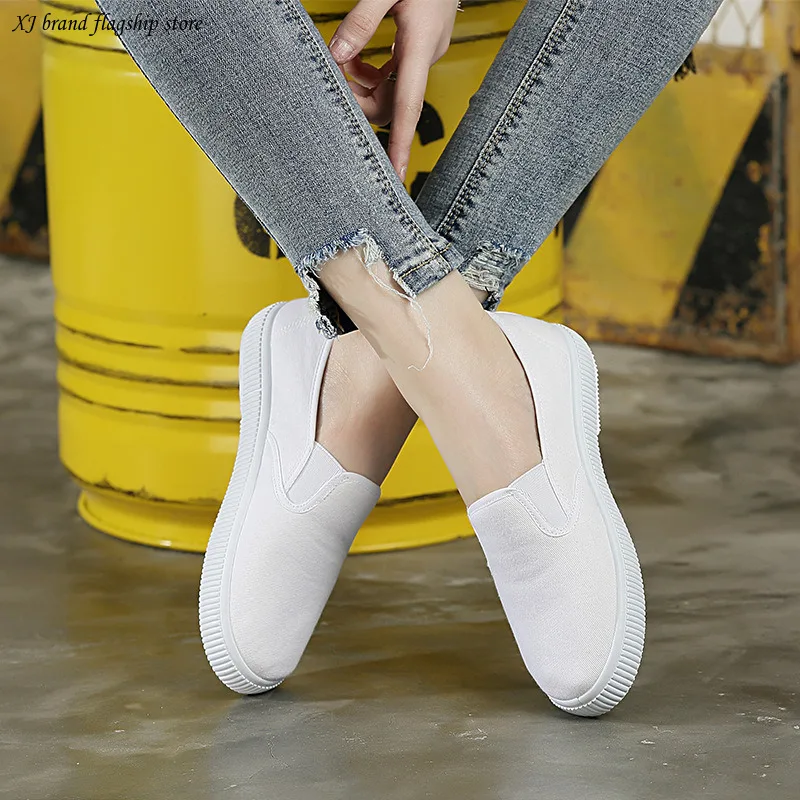 Туфли для медсестер женские зимние Бархатные белые тканевые туфли old Beijing Новинка