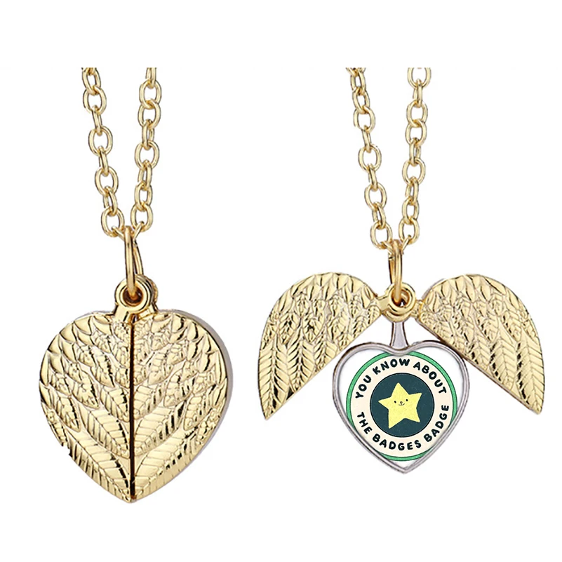 

You Know About The Badges Badge Nfe Heart Active Angel Wing Necklace Beautiful Pendant Fashion Jewelry