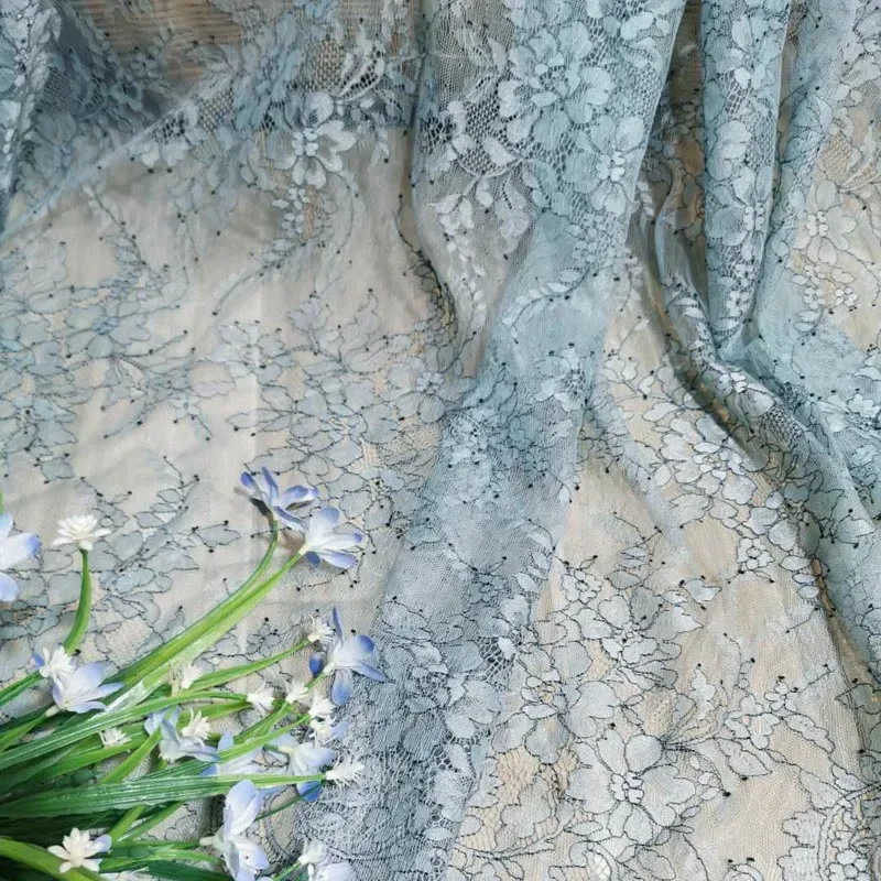 Кружевная ткань по метрам для одежды платья шитья тонкий жаккардовый ажурный
