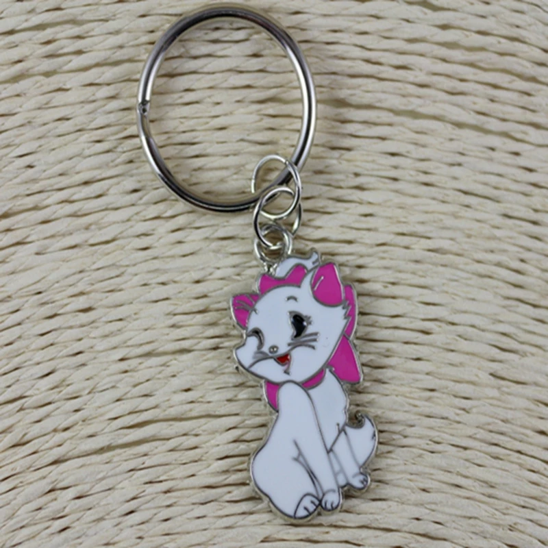 Винтажный брелок эмалированный с изображением кота для ключей от автомобиля