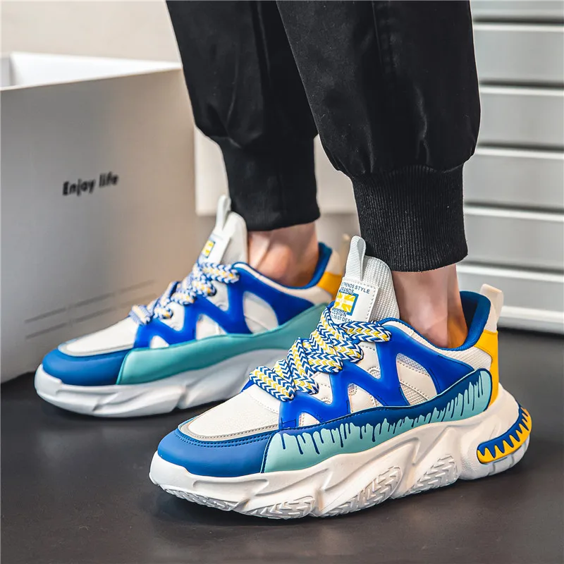 Кроссовки для бега на толстой подошве мужчин и женщин удобные амортизирующие