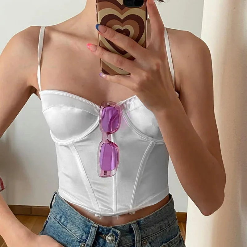 Sexy and hot self-cultivation cover up breast wrap chest navel short sling backless vest promotion summer 2022 new |