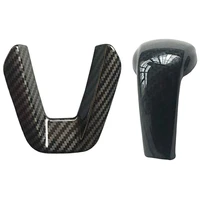 sport carbon fiber print interior steering wheel trim for mazda 3 6 cx 3 cx 5 cx 9 gear shift knob cover trim