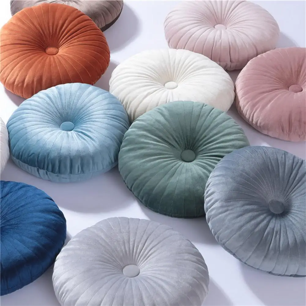 

Throw Pillow Breathable Non-fading Soft Comfortable Nordic Style Short Velvet Pumpkin Cushion Home Decoration For Household