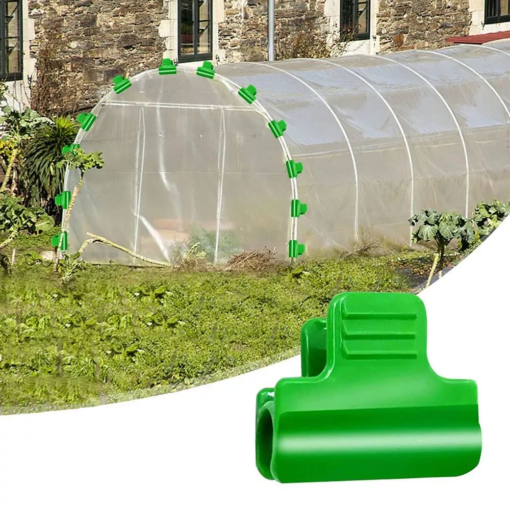 

50pcs/Lot Greenhouse Clamps Film Row Cover Netting Tunnel Hoop Clip Frame Shading Net Rod Greenhouse Clamps Extension Support