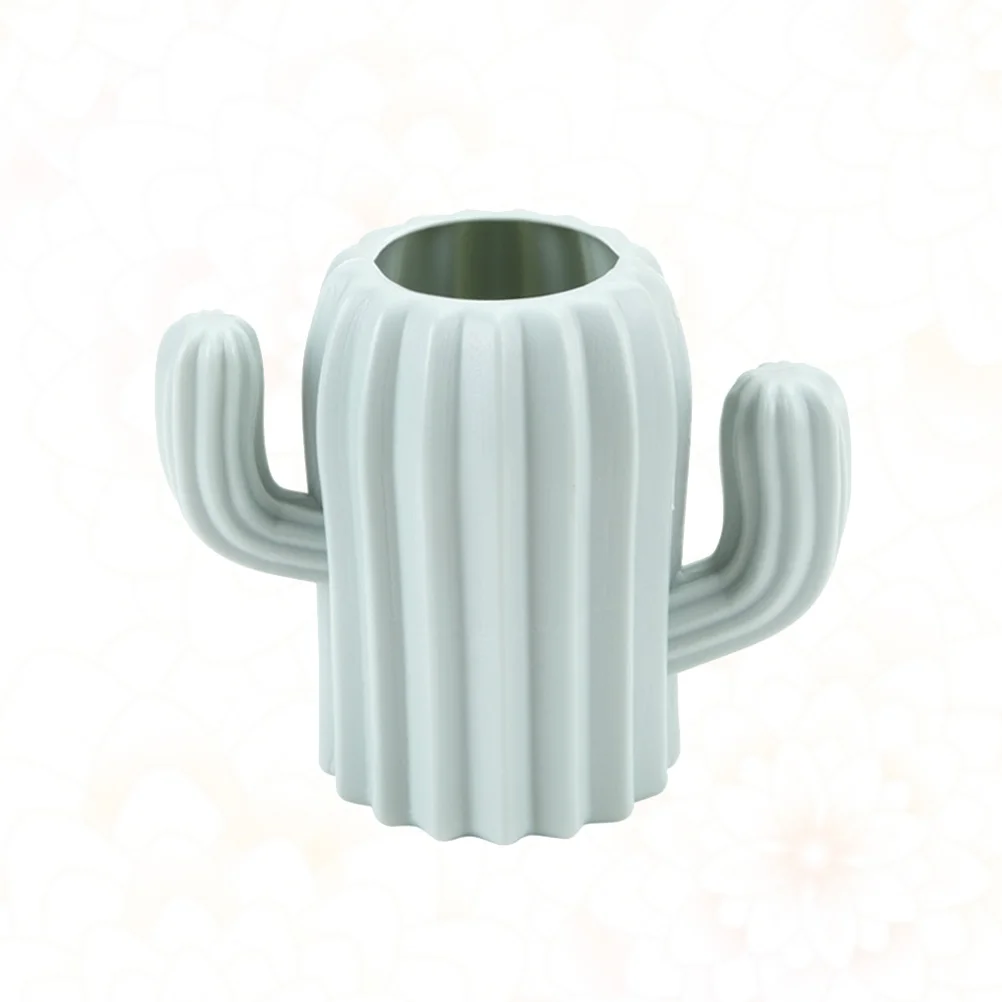 

Resin Cactus Shape Pen Holder Desktop Organizer Barrel Stationery Container Desktop Pen Bucket for School Office (Green)