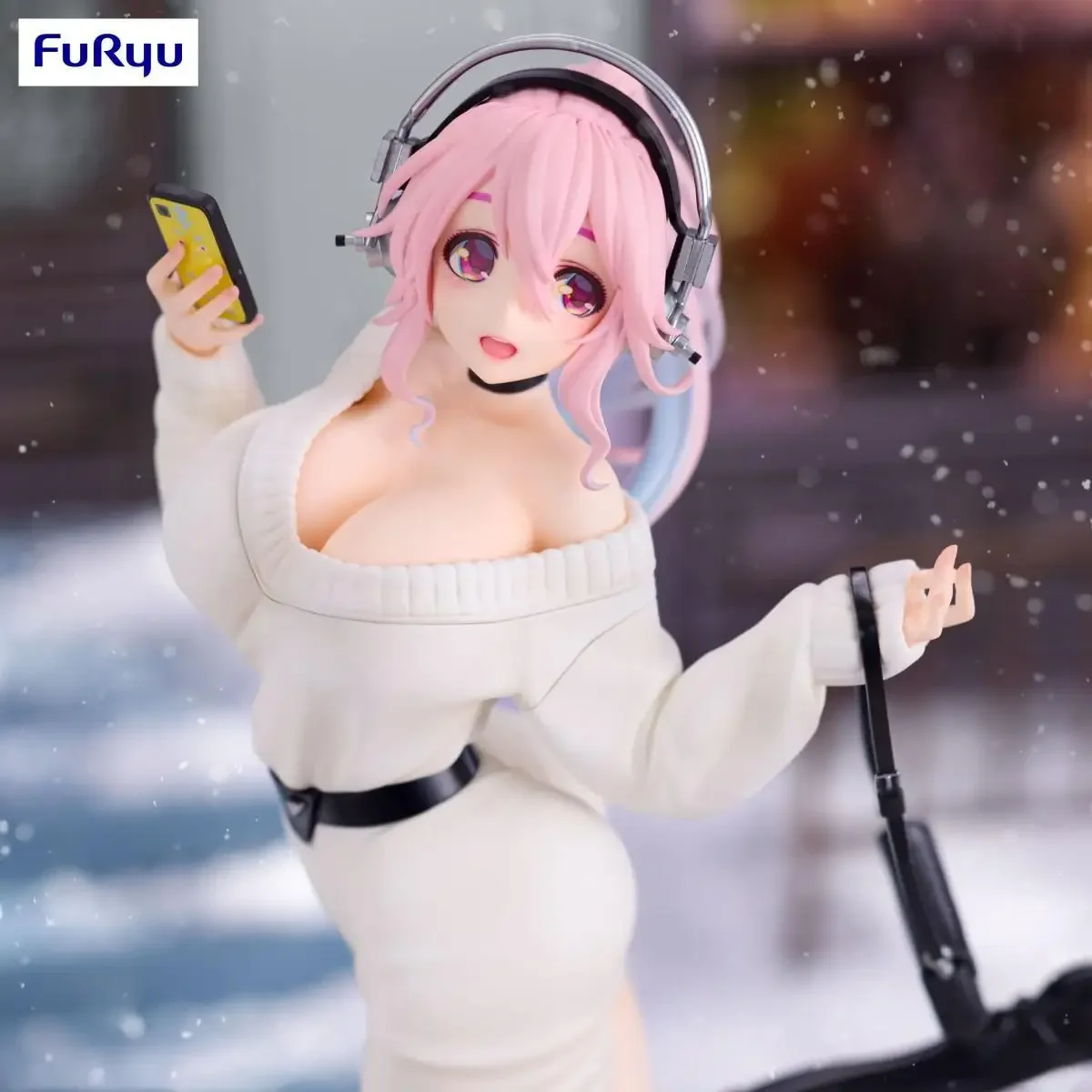 Фото Оригинальные фигурки FURYU SUPER SONICO Winter Memories из ПВХ, 21 см, аниме-фигурки, игрушки, коллекционные подарки для детей, украшение для рабочего стола №4