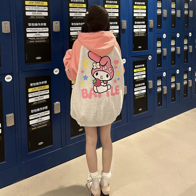 

Симпатичная толстовка с капюшоном из аниме «Hello Kitty» Sanrio, милое мультяшное женское сердце, моя мелодия, пальто для пар, подарки для девочек