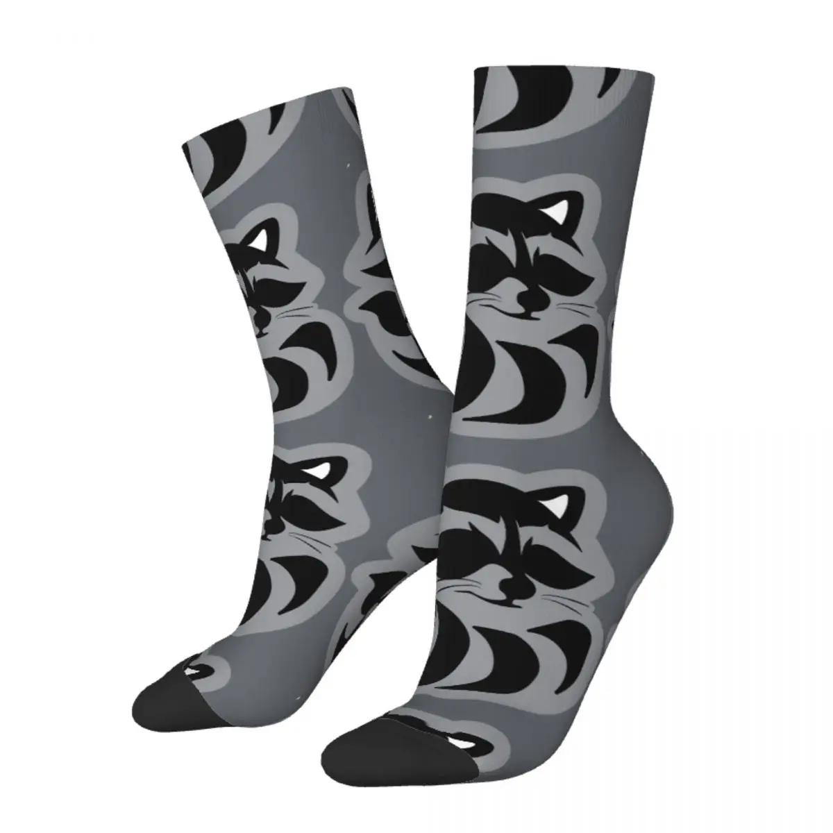 

Funny Happy Men's Socks Classic Printing Vintage Harajuku Raccoon In North America Cute Hip Hop Novelty Seamless Crew Crazy Sock