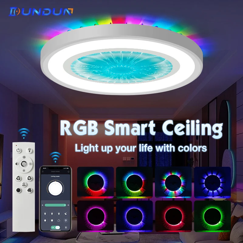 RGB Revolving Light Smart Ceiling Lamp For Home decor APP/Remote Control 28W Ultra thin LED Design Ceiling Light For Living room