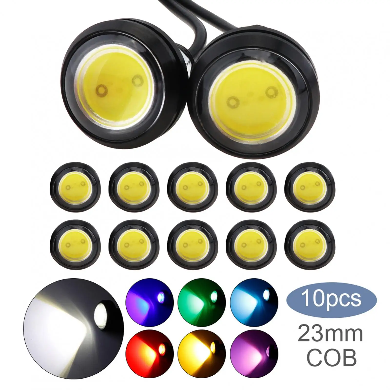 

10 шт./упак. 23 мм автомобильные Eagle Eye DRL светодиодные дневные ходовые огни 12 В 9 Вт светодиодные резервные парковочные огни заднего хода автомобильные лампы