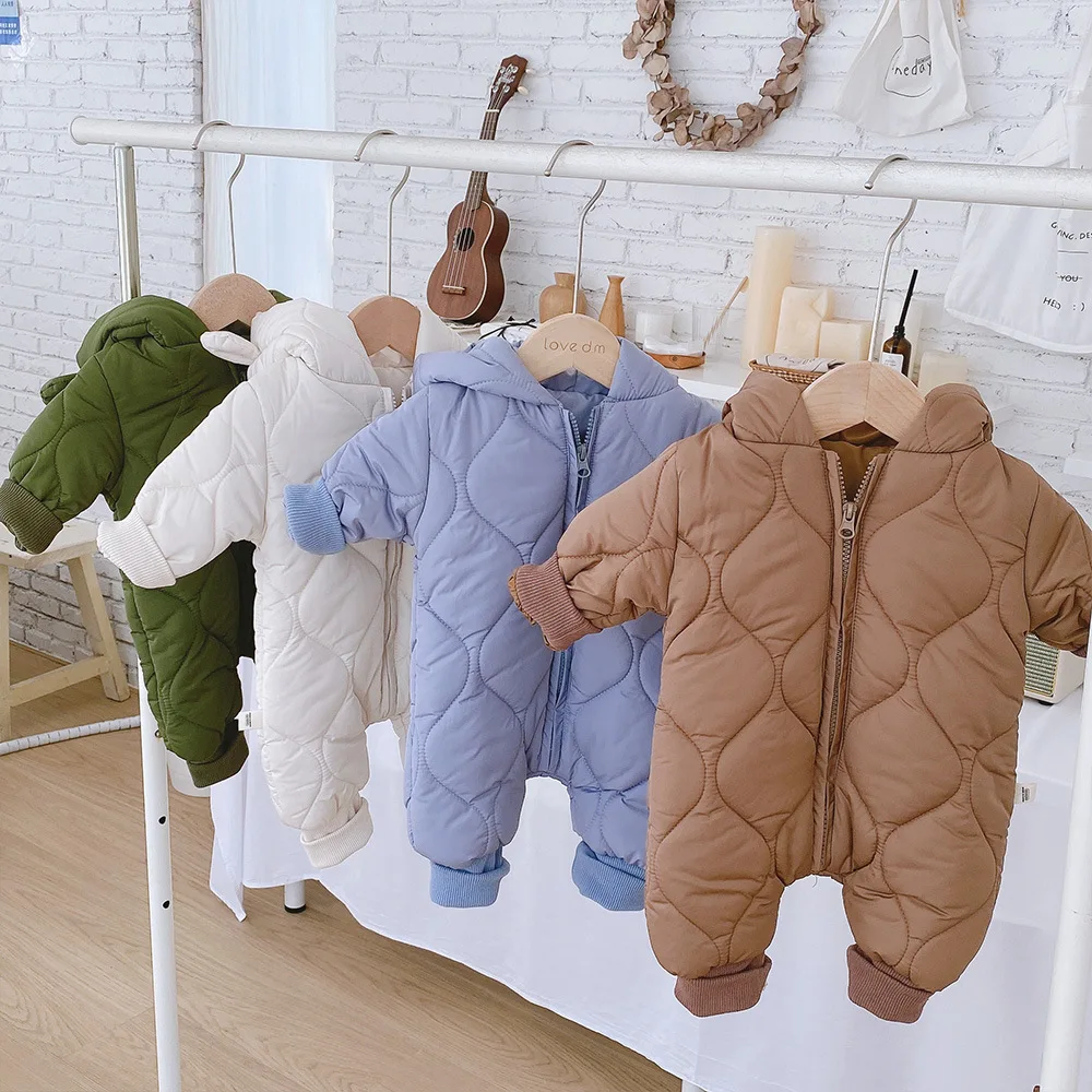 Winter Jacket Baby Hooded Snowsuit Newborn Cotton Thick Overalls for Boys Girls Coats Infant Snow Jumper Parka Clothes