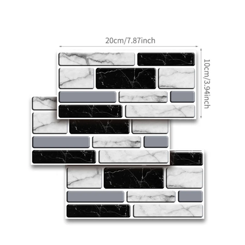 

2023 3D Self-adhesive Tile Stickers Moisture-proof Waterproof Wall Stickers Detachable Kitchen Bathroom DIY Decorative Stickers