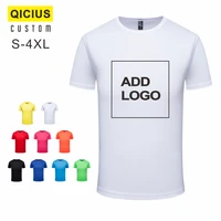 unisex same style sports t shirt customized quick drying fitness breathable multiple colour running embroidered printed logo