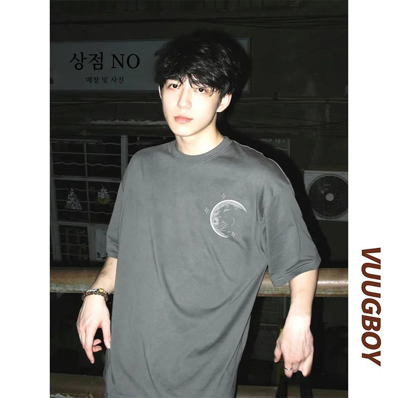 Футболка мужская с коротким рукавом чистый хлопок свободная брендовая рубашка