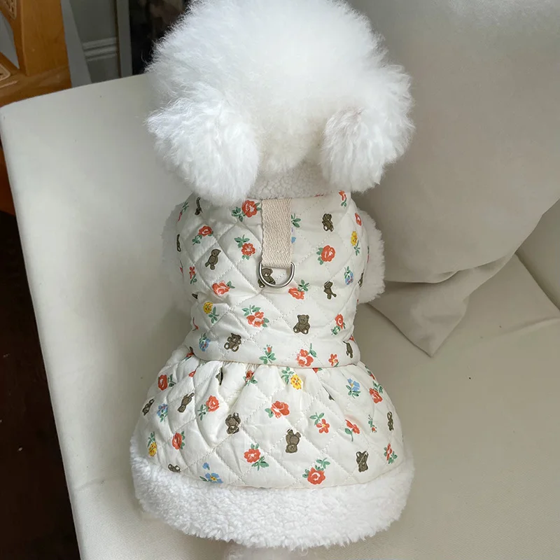 

Padded Thick Tractable Pet Cotton Clothes Cute Bear Winter Dog Dresses Cats Puppies Chihuahua Yorkshire Open Buckle Dog Clothes