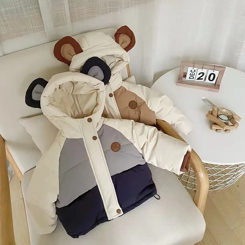 Kids Cotton Patchwork Clothing Thickened Down Girls Jacket Baby Children Winter Warm Coat Zipper Hooded Costume Boys Outwear 1 Kids Cotton Patchwork Clothing Thickened Down Girls Jacket Baby Children Winter Warm Coat Zipper Hooded Costume Boys Outwear 1