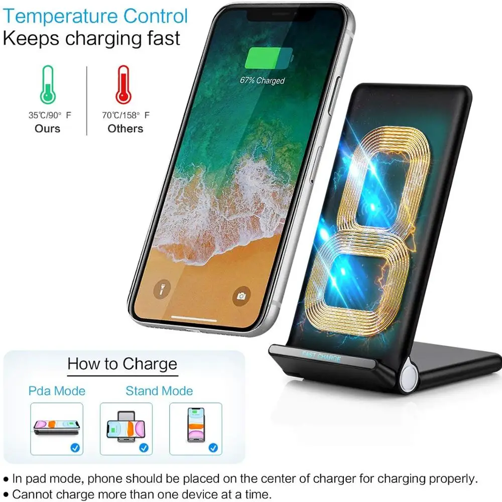 GYSO Foldable Wireless Charger Pad Stand Fast Charging For iPhone 14 13 12 Pro Max X Xiaomi Sansung S9 S10 S20 S21 Qucik Charger