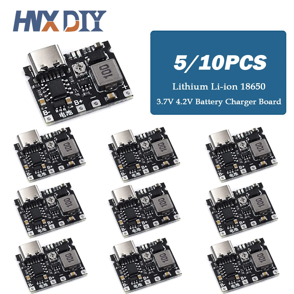

1/5/10pcs Lithium Li-ion 18650 3.7V 4.2V Battery Charger Board DC-DC Step Up Boost Module TP4056 DIY Kit Parts