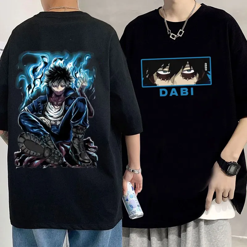 

Anime My Hero Academia Tshirt Todoroki Dabi Graphic Print T-shirt Man's Casual Oversized Tees Men Women Fashion Streetwear Tops