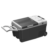 latest battery powered car refrigerator freezer compressor car fridges with pull rod and wheels