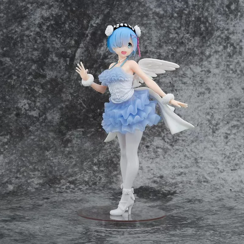 

Anime Figure Re:ZERO -Starting Life in Another World Angels Rem Demons Ram Action Figure Rem/Ram Figurine Model car decoration