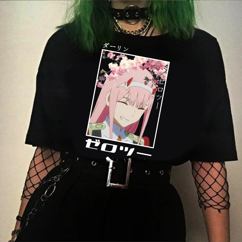 

2022 Janpanese Anime Darling in the Franxx Anime Zero TWO Kawaii Cartoon Print Top Harajuku T Shirt graphic t shirts