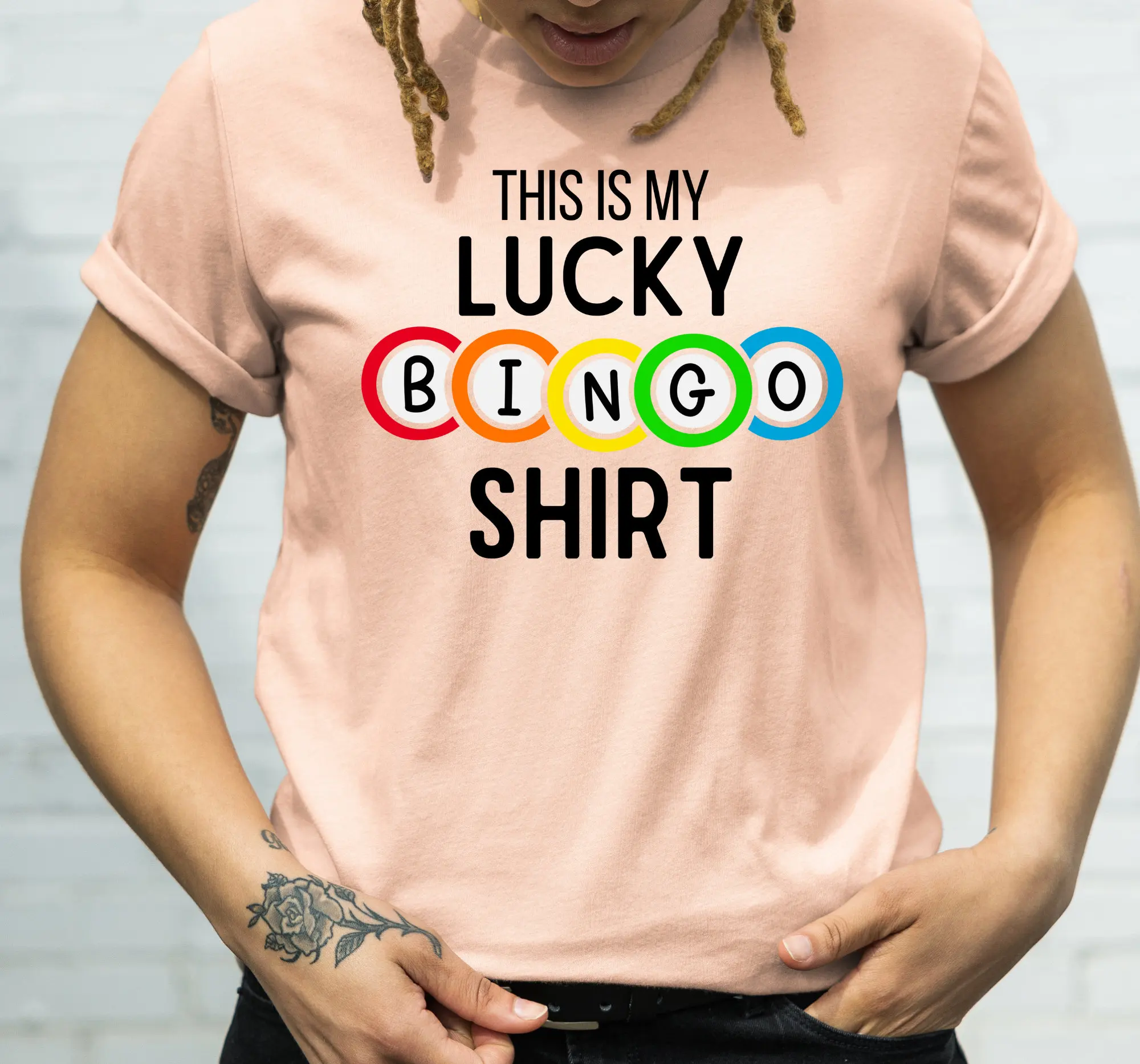 Это моя счастливая футболка с бинго женский милый одержимый подарок для женщины