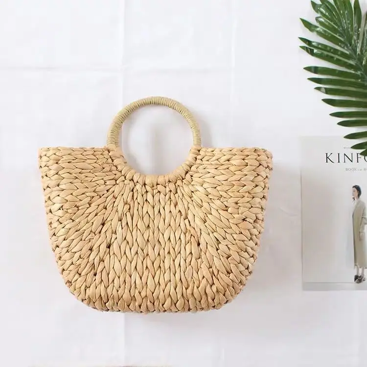 

Texture Straw Bag Women's Bag 2022 Spring New Handbag Beach Woven Bag Personality Literary Fashion Simple Handbag
