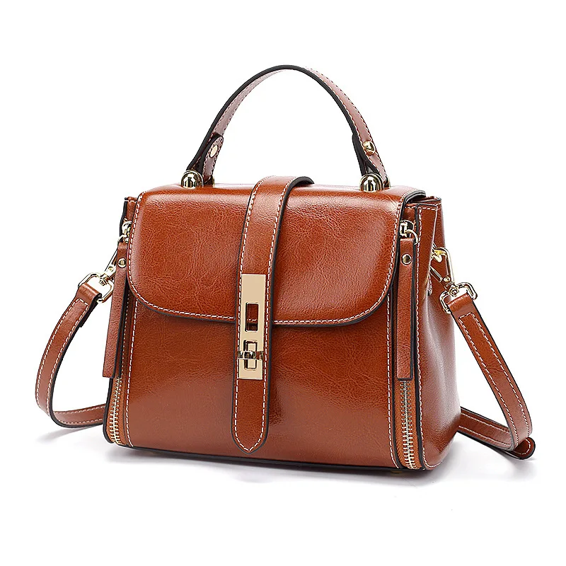 

High Quality Leather Shoulder Bags Purses and Handbags Retro Small Square Bag Portable Messenger Bags for Women