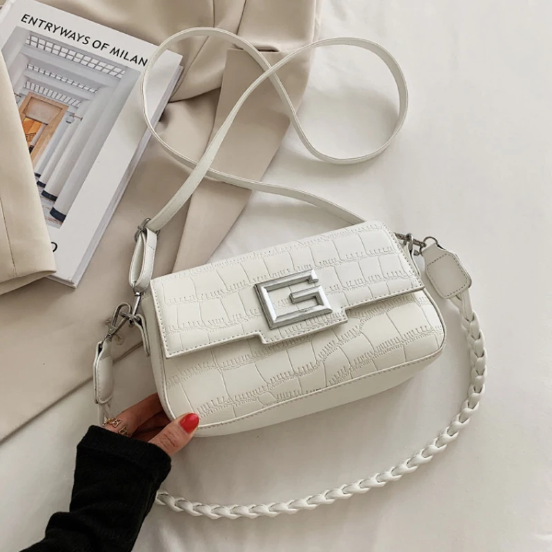 

Luxury Crocodile Pattern Women's Shoulder Bags Designer Letter G Square Bag Brand Handbag PU Leather Crossbody Bag Female Purses