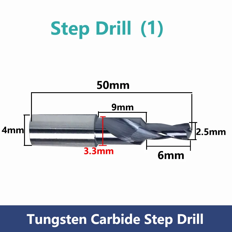 

Индивидуальные ступенчатые/ступенчатые сверлильные инструменты с ЧПУ, режущий инструмент для снятия фаски с винтовым отверстием с покрытием