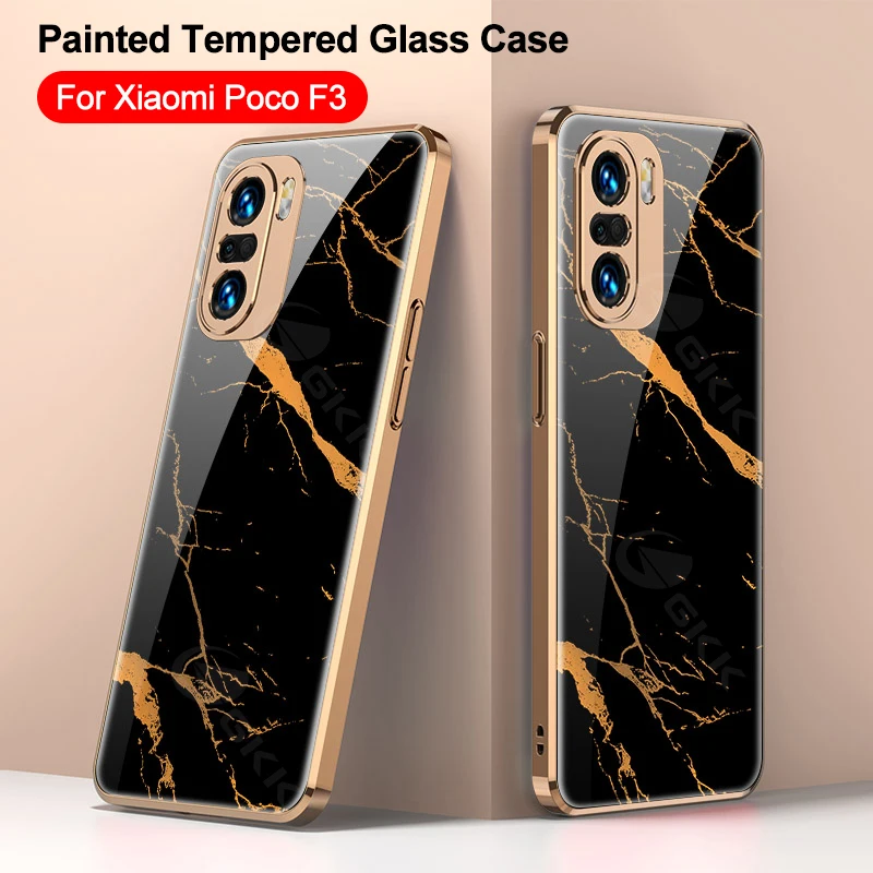 

Оригинальный квадратный стеклянный чехол GKK для Xiaomi Poco F3 Redmi K40 Pro, чехол с полной защитой для Redmi K40 K40s