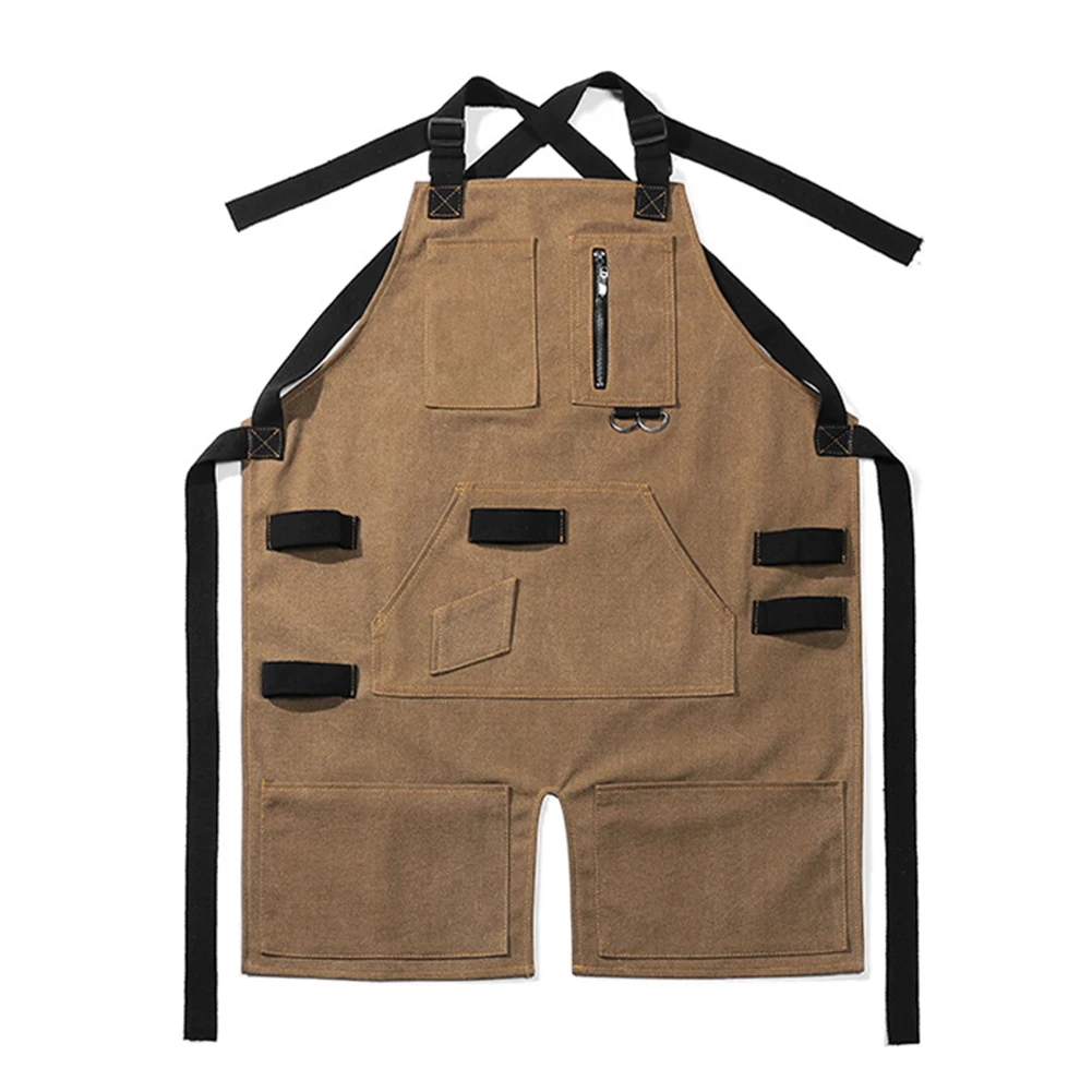 

Waterproof Work Overalls Canvas Painter Outdoor Camping Picnic BBQ Travel Sundries Organizer Adjustable Cross-Back Straps Apron