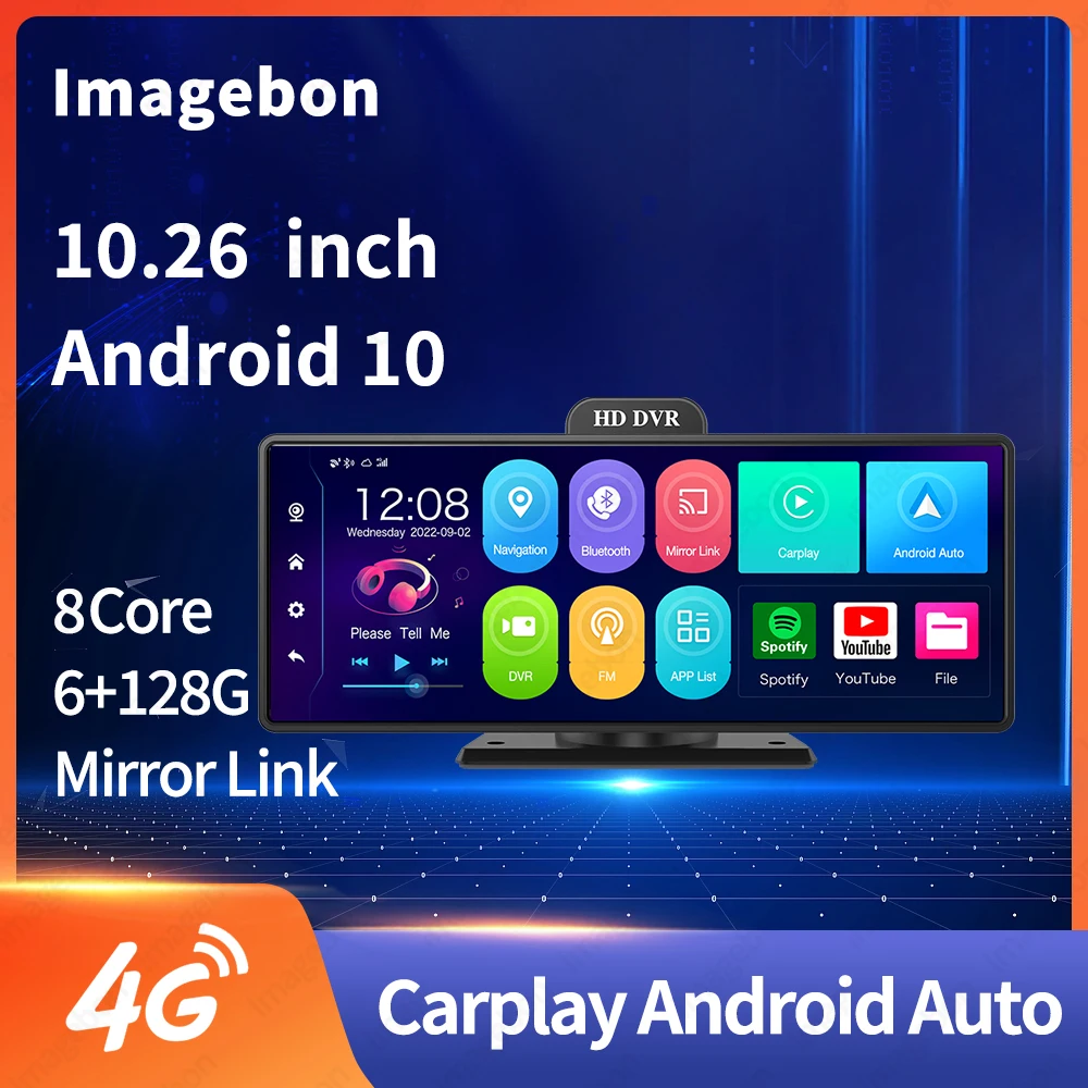 

Latest 10.26 Inch Dash Cam 8 Core 6+128G WiFi Bluetooth Car DVR ADAS GPS 24h Park Monitor Rearview Mirror Camera Video Recorder