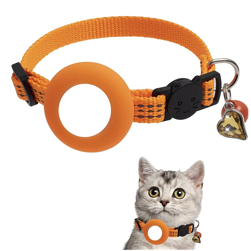

1Pcs Airtag Pet Collar Reflective Nylon Adjustable Collar For Cat Puppy Anti-lost Collar With Airtags Holder