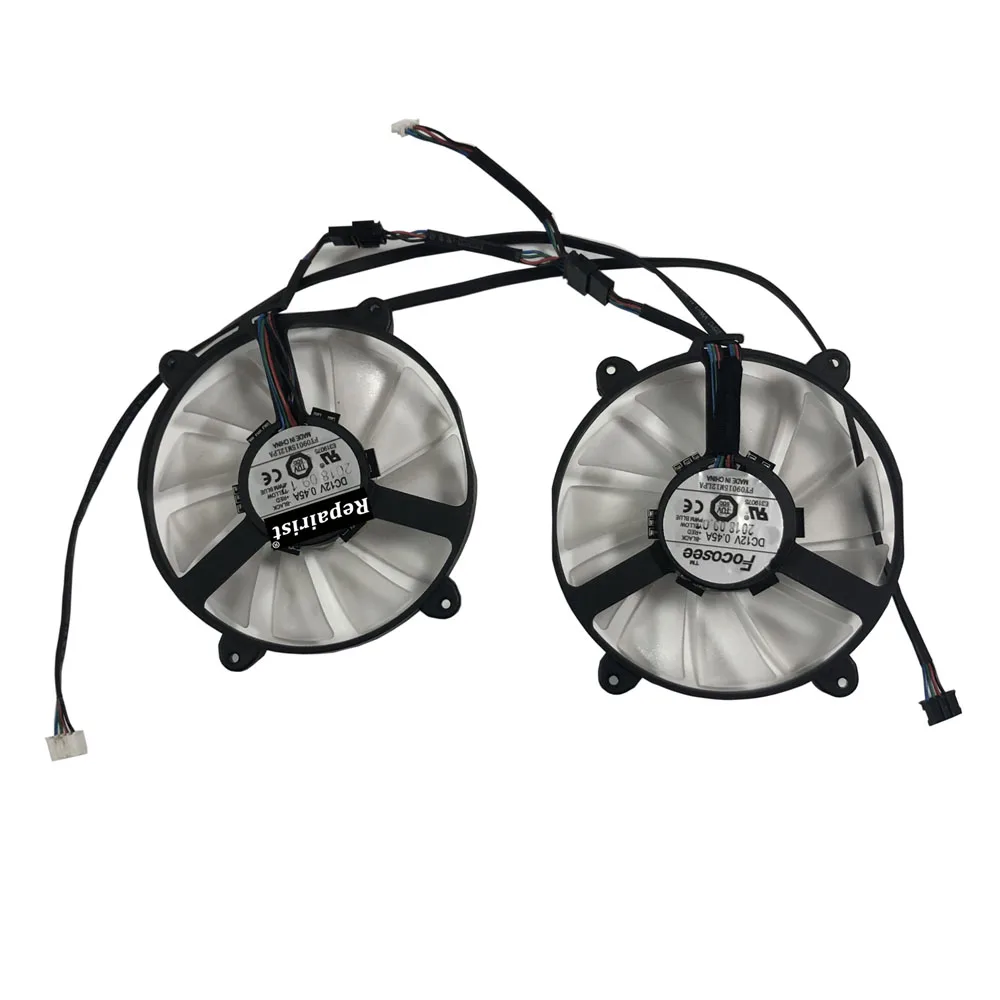 2pcs/Set FY09015M12LPA GPU Cooler Graphics Card Fans For GALAX KFA2 RTX2060 Super RTX 2070 2080Ti White Video Cooling Replace