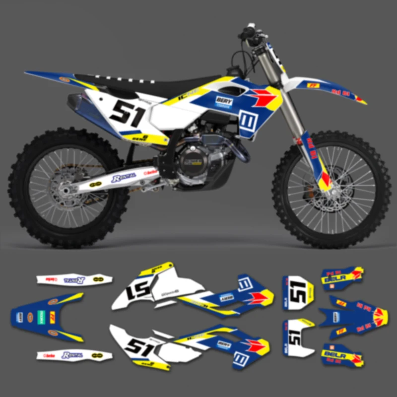 

PowerZone индивидуальные графические наклейки в стиле команды, комплект наклеек для Husqvarna, 2023 2024 2025 TC FC 125 200 250-450CC 24-26 TE FE