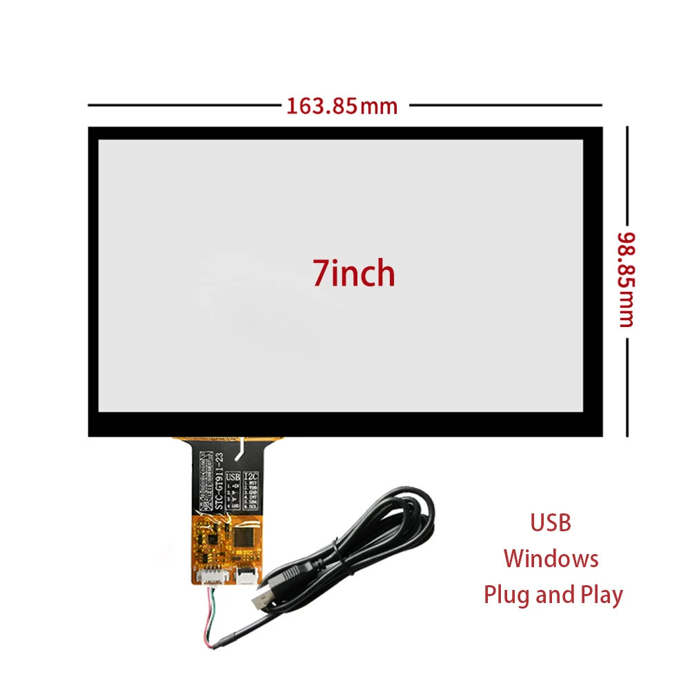 

Для 7-дюймового емкостного сенсорного экрана 164x99 мм 165*100 мм + USB-кабель Plug And Play