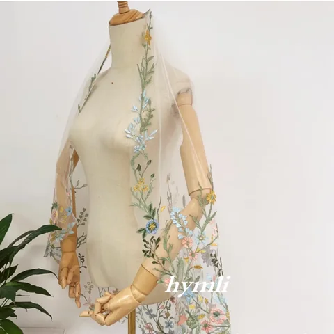 Кружевная фата Hymli с цветочным принтом