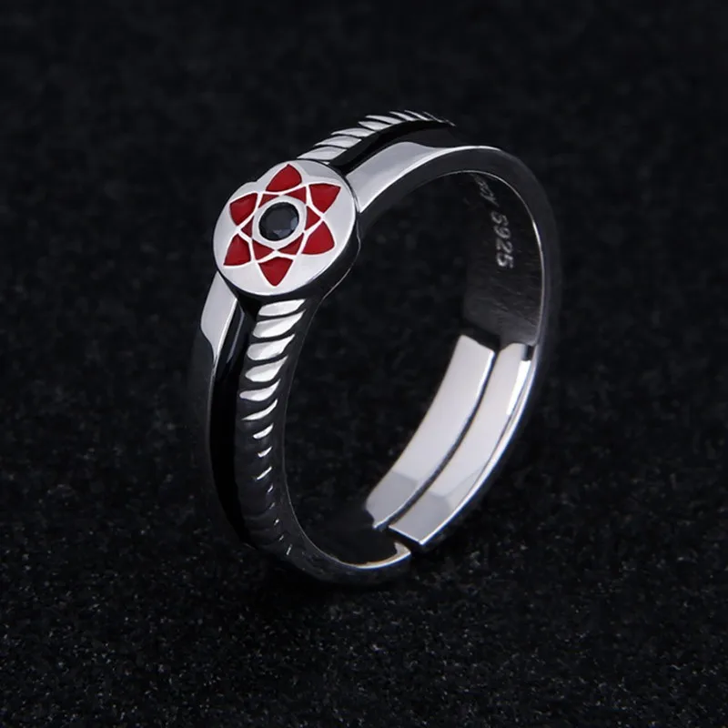 

Регулируемое кольцо Итачи Шаринган из серебра 925 пробы для косплея