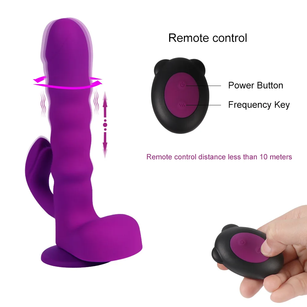 Utomatic Retractable Rotary Vibrator Male Silicone Simulation Penis Magnetic Suction Charging Clitoral Stimulation Massage