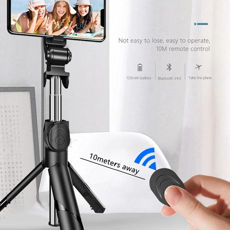 

2022 New Wireless Bluetooth Selfie Stick With Light For IOS Android Telescopic Foldable Mini Tripod Remote Control Selfie Stick