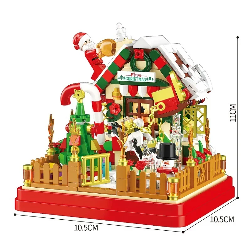 ZHEGAO строительные блоки Рождество Apple Snow House украшения кирпичи Juguetes игрушки