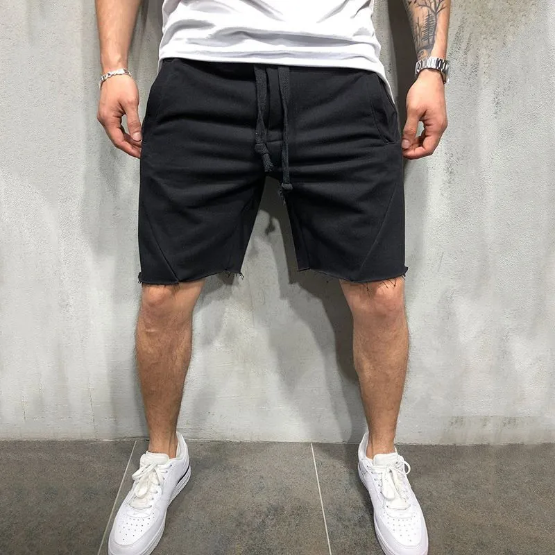

New Fitness Sports Casual Pants Straight Hip-hop Five-point Pants Men's All-match Solid Color Shorts Jogging Sports Shorts Men