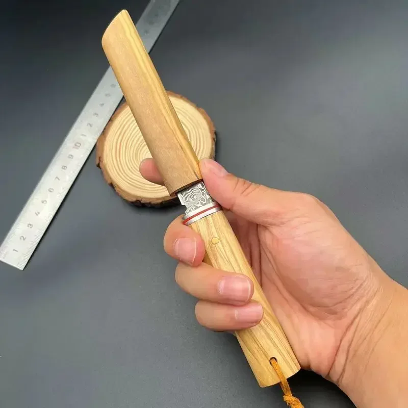 Нож в подарочной коробке VG10 дамасский танто лезвие оловянная ручка карманный нож